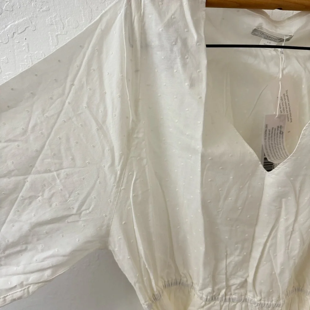 Outerknown Lulu Dress Butter Cream Swiss Dot Size Large - Picture 7 of 10